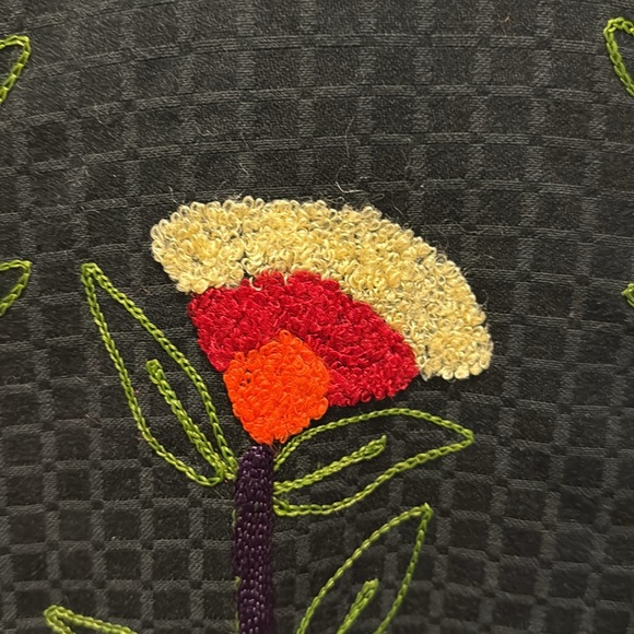 Earth Sea & Sky Vintage lined embroidered button down top with carved buttons. - Picture 8 of 10